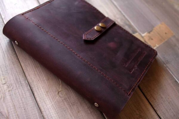 Vintage Purple Leather A4 Large Refillable - Image 4