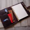 Vintage Purple Leather A4 Large Refillable