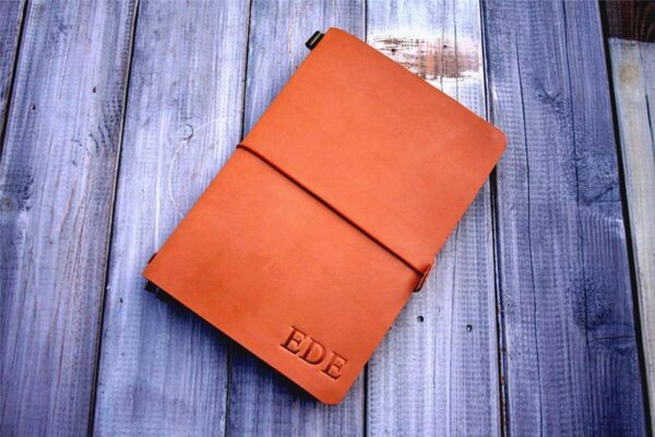 Personalized Brown Leather A5 Traveler's Notebook Cover