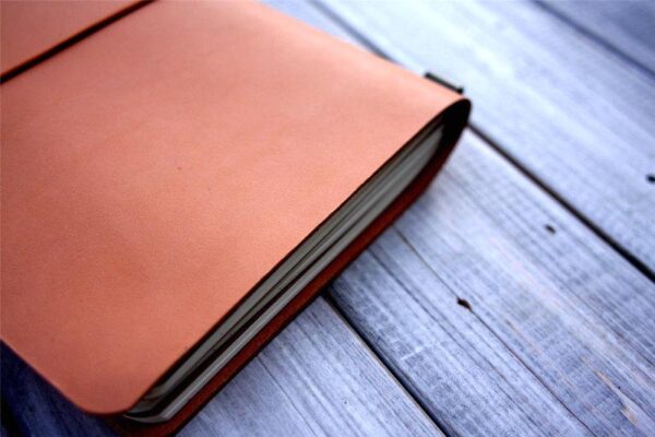 Personalized Brown Leather A5 Traveler's Notebook Cover - Image 3