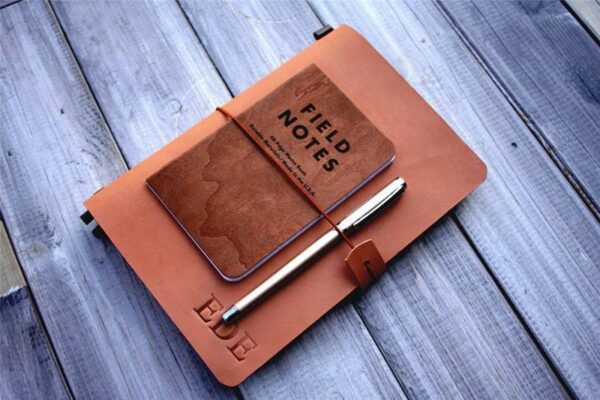 Personalized Brown Leather A5 Traveler's Notebook Cover - Image 4