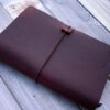 Burgundy Personalized Leather A5 Traveler's Notebook Cover - Image 4
