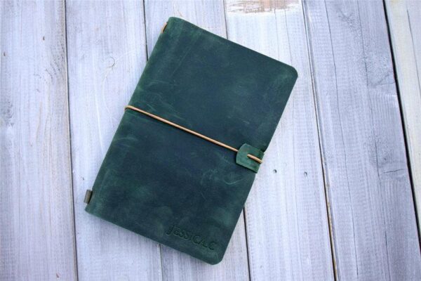 Green Leather A5 Traveler's Notebook - Image 4