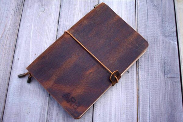 Personalized Rustic Leather Traveler's Notebook