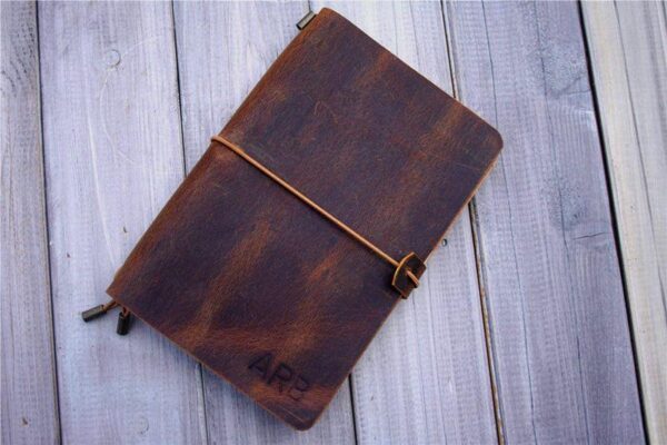 Personalized Rustic Leather Traveler's Notebook - Image 3