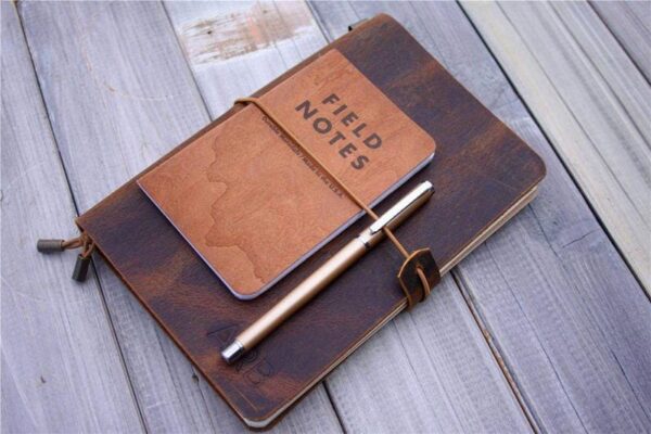 Personalized Rustic Leather Traveler's Notebook - Image 5