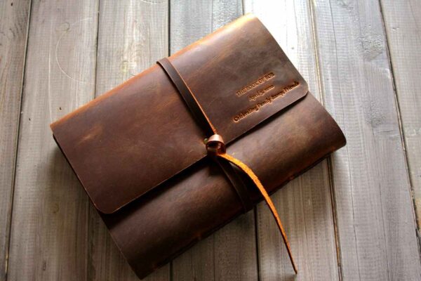 Personalized Leather Bound Journal Brown - Image 2