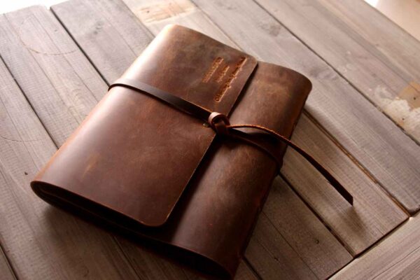 Personalized Leather Bound Journal Brown - Image 3