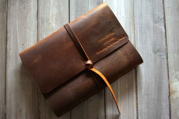 Personalized Leather Bound Journal Brown