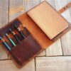 Personalized Brown Leather Sketchbook