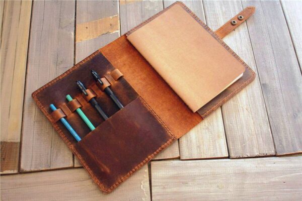 Personalized Brown Leather Sketchbook