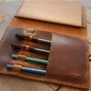 Personalized Brown Leather Sketchbook - Image 2