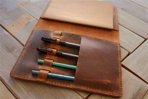 Personalized Brown Leather Sketchbook - Image 2