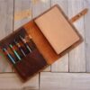 Personalized Brown Leather Sketchbook - Image 3