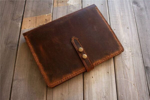 Rustic Brown Leather Refillable Journal Cover - Image 2