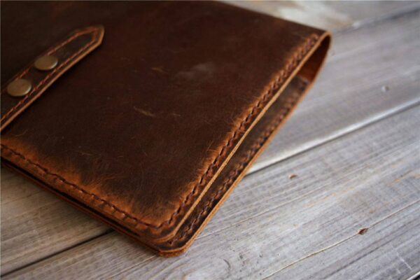 Rustic Brown Leather Refillable Journal Cover - Image 4