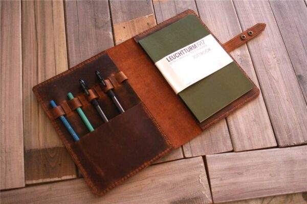 Rustic Brown Leather Refillable Journal Cover