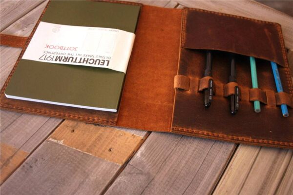 Rustic Brown Leather Refillable Journal Cover - Image 5