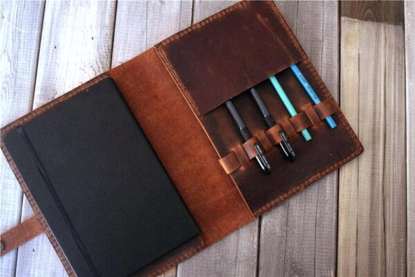 Personalized Leather Notebook Case A5 - Image 4