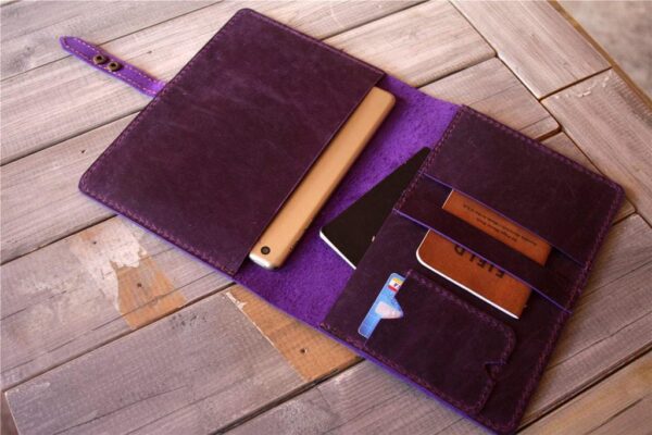 Personalized Purple Leather Kobo Forma Case Sleeve - Image 3