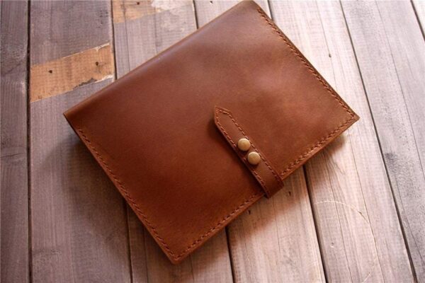 Personalized Brown Leather Padfolio Holder - Image 3