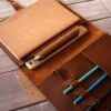 Personalized Brown Leather Padfolio Holder - Image 5