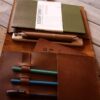 Yellowish Brown Distressed Leather Travelers Notebook Journal