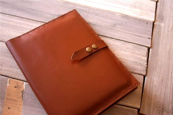 Saddle Custom Leather Portfolio Briefcase - Image 4