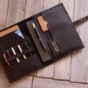 Black Embossed Leather Portfolio