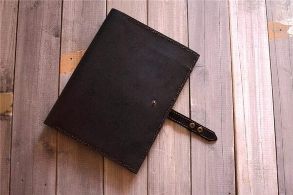 Black Embossed Leather Portfolio - Image 5