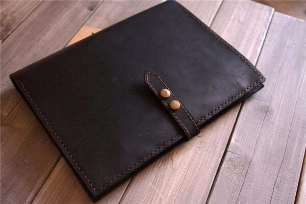 Black Embossed Leather Portfolio - Image 6