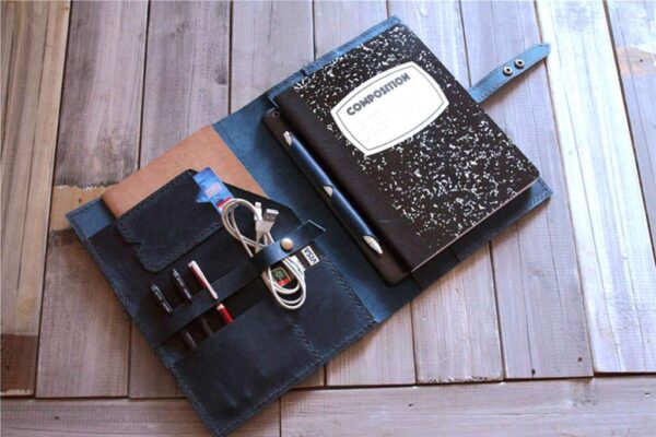 Engraved Leather Composition Notebook Cover Case