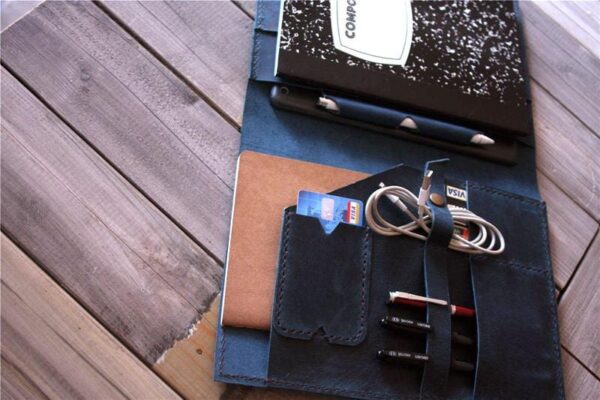 Blue Leather iPad Notebook Cases Portfolio - Image 3