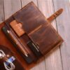 Custom leather iPad Case Cover with Pencil Holder - Image 3