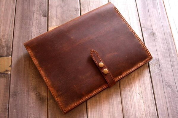 Personalized Brown Leather Portfolio Planner Organizer - Image 2