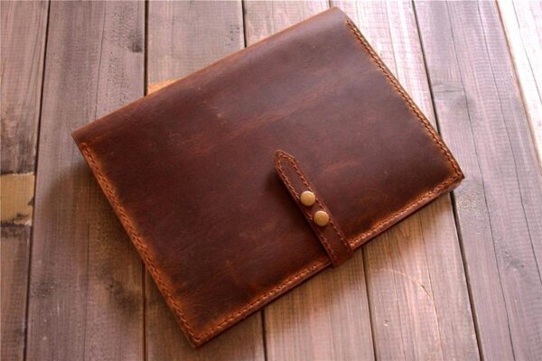 Engraved Brown Leather Padfolio Organizer - Image 6
