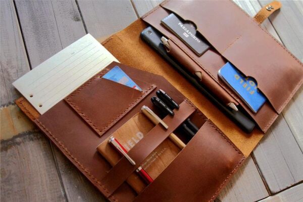 Handcrafted iPad Air Leather Portfolio Case - Image 4