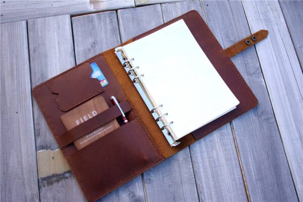 Personalized Leather Weekly Planner Cover