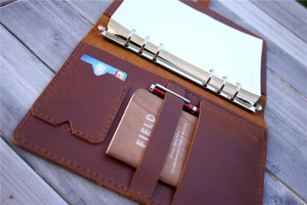 Personalized Leather Weekly Planner Cover - Image 3