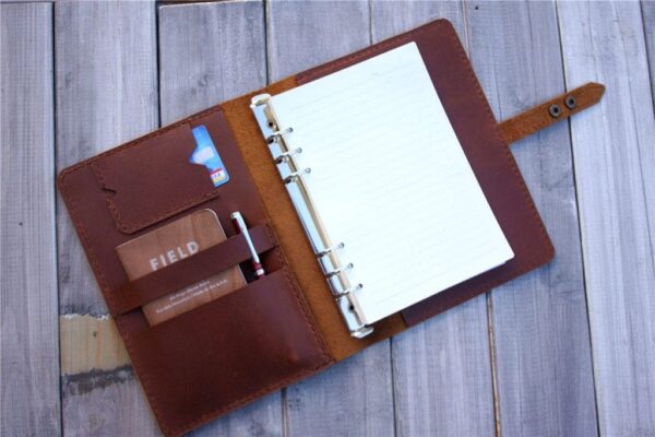 Personalized Leather Weekly Planner Cover - Image 4