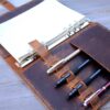 Personalized Brown Leather Portfolio Planner Organizer - Image 4