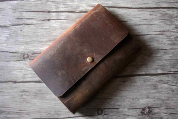 Brown Button Old Personalized Leather Bound Journal