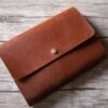 Saddle Button Leather Bound Notebook