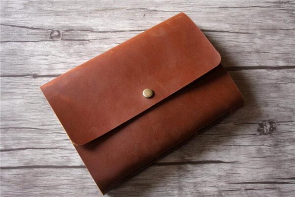 Saddle Button Leather Bound Notebook