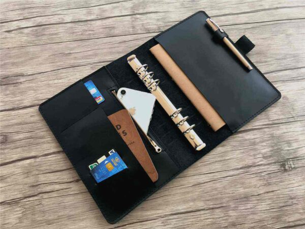 Personalized Black A4 Journal Leather Handmade - Image 2