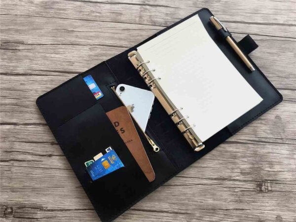 Personalized Black A4 Journal Leather Handmade