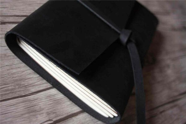 Personalized Black Leather Wrap Journal - Image 5