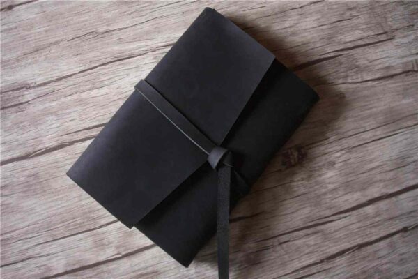 Personalized Black Leather Wrap Journal - Image 6