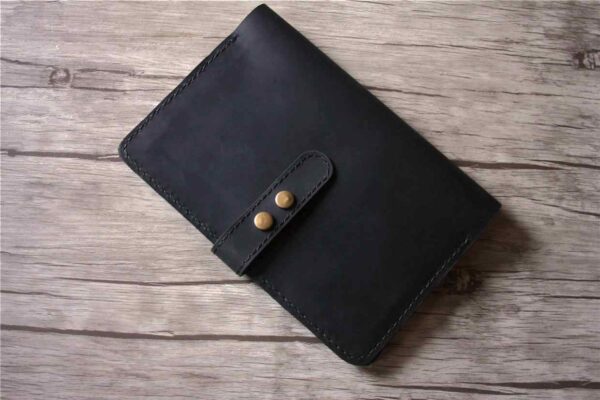 Personalized Black Leather Travel Journal Notebook - Image 4