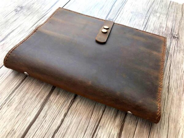 Rustic B5 Refillable Brown Leather Binders Folder - Image 5